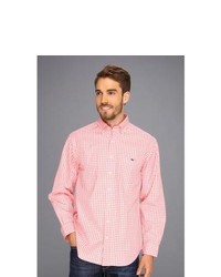 Vineyard Vines Gingham Tucker Shirt Long Sleeve Button Up Bermuda Pink