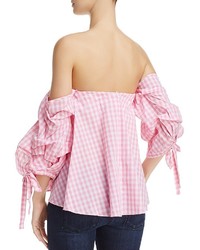 Do And Be Off The Shoulder Gingham Top 100%