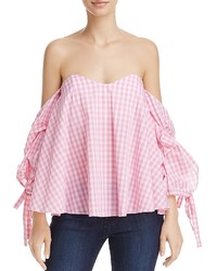 Do And Be Off The Shoulder Gingham Top 100%