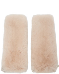 Yves Salomon Pink Cashmere And Fur Gloves