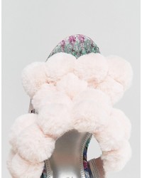 Asos Hot Topic Pom Pom Heeled Sandals