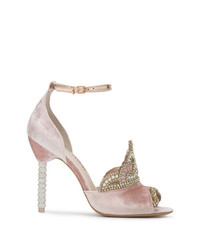 Sophia Webster Pink Royalty Tiara 100 Velvet Sandals