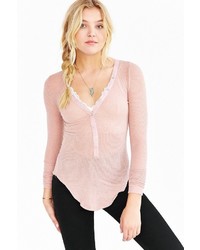 Out From Under Cozy Ribbed Henley Top