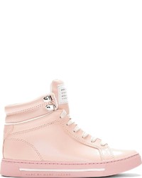 Marc by Marc Jacobs Blush Pink Leather Cute Kicks High Top Sneakers
