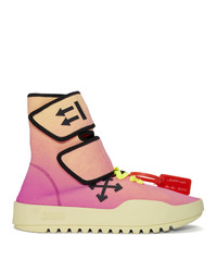 Off-White Pink And Yellow Moto Wrap Sneakers