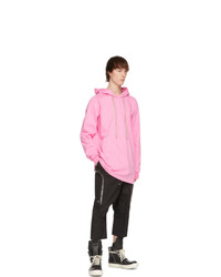 Rick Owens Pink Jersey Hoodie
