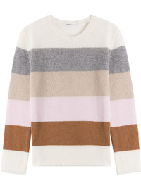 Pink Horizontal Striped Cashmere Sweater