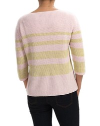 Bogner Liara Shimmer Stripe Sweater Wool Cashmere 34 Sleeve