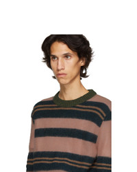 Marni Pink And Navy Striped Sweater