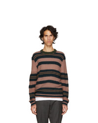 Marni Pink And Navy Striped Sweater