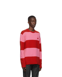 Acne Studios Red And Pink Wool Sweater