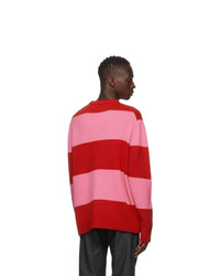 Acne Studios Red And Pink Wool Sweater