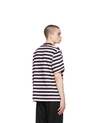 Noon Goons Black And Pink Stripe Cruiser T Shirt
