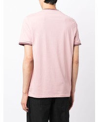 Fred Perry Logo Embroidered Striped Edge T Shirt