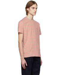 Etro Pink Green Jersey Striped T Shirt