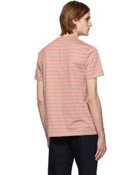 Etro Pink Green Jersey Striped T Shirt