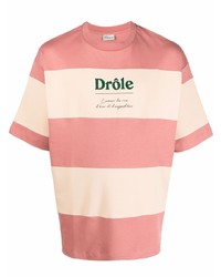 Drôle De Monsieur Striped Logo Print T Shirt