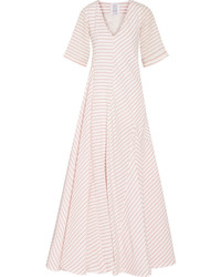 Pink Horizontal Striped Evening Dress