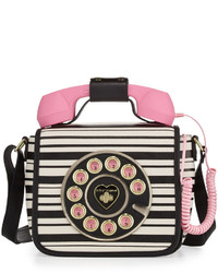 Betsey Johnson Betseys Hotline Phone Crossbody Bag Stripe