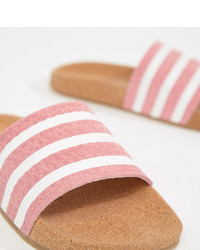 adidas Originals Cork Adilette Slider Sandals In Pink