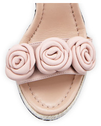 Kate Spade New York Jill Rosette Leather Wedge Sandal Pale Pink