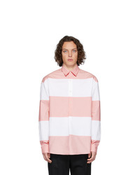 JW Anderson White And Pink Oversized Panelled Shirt