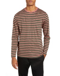 Pink Horizontal Striped Long Sleeve T-Shirt