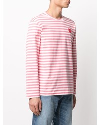 Comme Des Garcons Play Comme Des Garons Play Long Sleeved Stripe Print T Shirt
