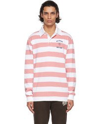 Billionaire Boys Club Pink White Heart Mind Striped Rugby Polo