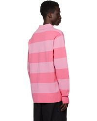 Late Checkout Pink Striped Polo