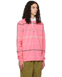 Noah Pink Striped Rugby Polo
