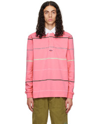 Noah Pink Striped Rugby Polo