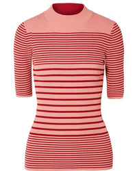 Acne Studios Winnie Striped Ribbed Cotton Blend Sweater