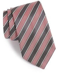 Pink Horizontal Striped Silk Tie