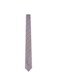 Ermenegildo Zegna Pink And Navy Silk Striped Tie