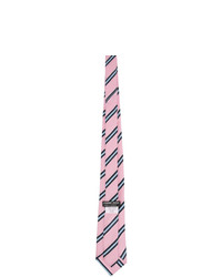 Comme des Garcons Homme Deux Pink Silk Striped Tie