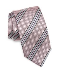Zegna Silk Tie In Pinkstripe At Nordstrom