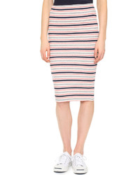 Pink Horizontal Striped Skirt