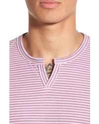 Lucky Brand Stripe Notch Neck T Shirt