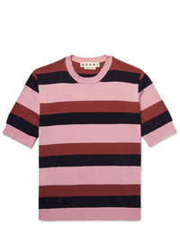 Marni Striped Knitted Cotton T Shirt