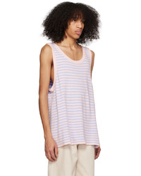 System Pink Blue Striped Tank Top