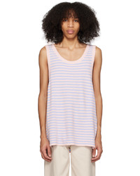 System Pink Blue Striped Tank Top