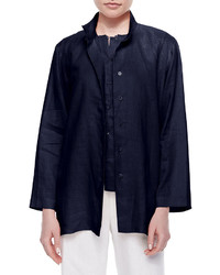 Go Silk Linen Button Front Jacket Petite