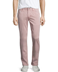 Hudson Blake Quince Slim Straight Twill Pants Pink, $176, Neiman Marcus