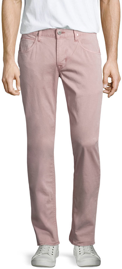 Hudson Blake Quince Slim Straight Twill Pants Pink, $176