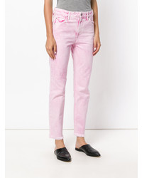 Isabel Marant Etoile Isabel Marant Toile Raw Hem Washed Pink Mid Rise Cropped Jeans