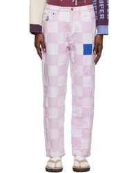 Kid Super Pink Check Trousers