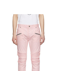 Balmain Pink Ribbed Jeans