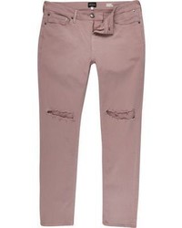 River Island Pink Ripped Sid Skinny Jeans