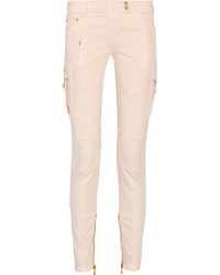 Balmain Quilted Mid Rise Skinny Jeans